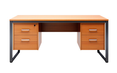 Desk with Drawers on Transparent Background