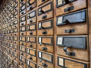 Card Catalog Antique Drawers