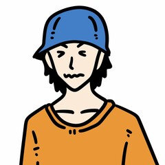 young man with baseball cap avatar character illustration design