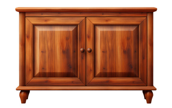 Wooden Sideboard Cabinet on Transparent Background