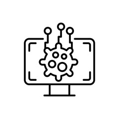 Computer virus outline icons, minimalist vector illustration ,simple transparent graphic element .Isolated on white background