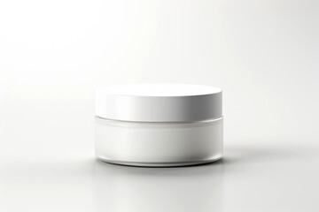 a cosmetic jar for cream and other beauty products and medicine, without labels. Generative AI