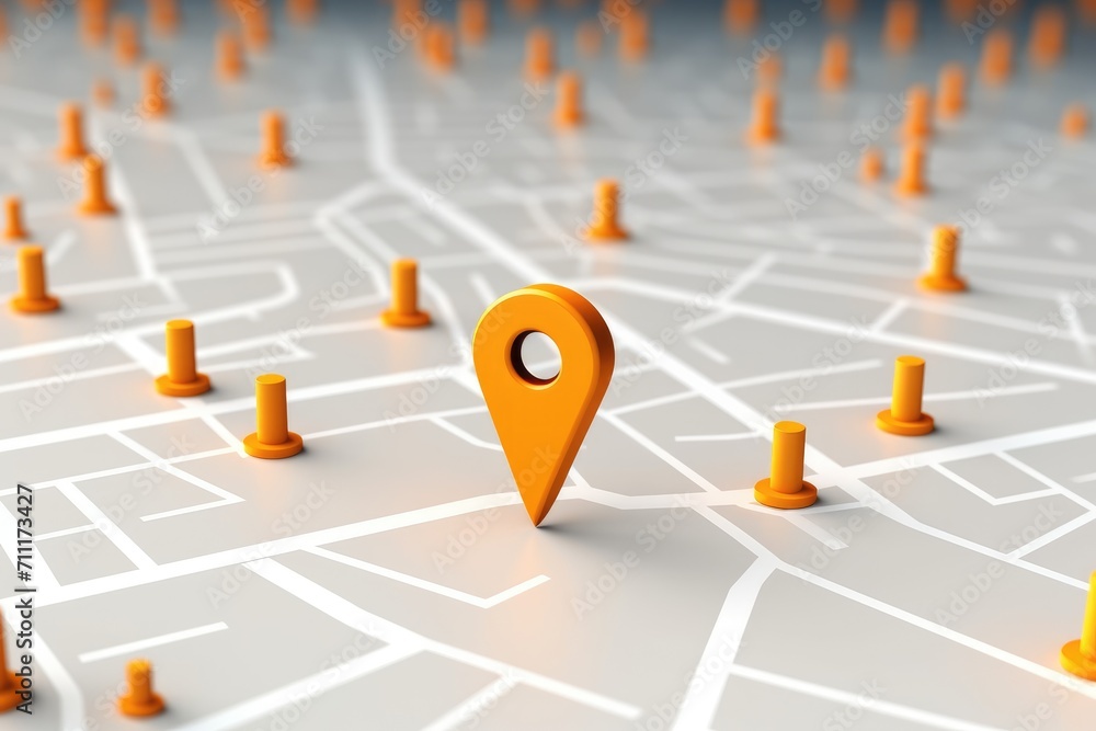 Poster pin location icon for navigation or map, generative ai