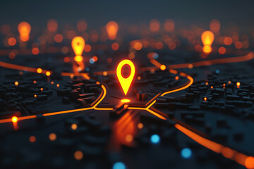 pin location icon for navigation or map, Generative Ai - obrazy, fototapety, plakaty
