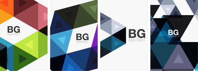 Bright colorful triangle geometric posters