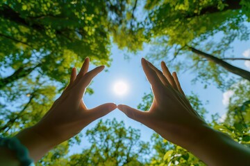 close-up yoga breathing, fresh spring air, greenery, mirrorless camera, fisheye lens, morning, serene atmosphere,