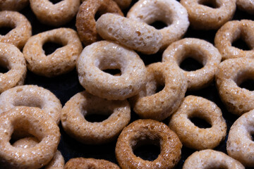 Close up of common sugary breakfast ceral.