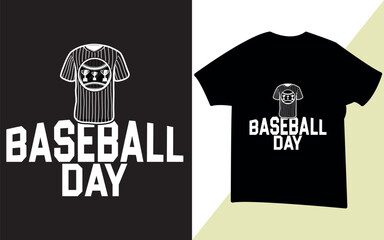 Free vector Baseball Day typography  T-shirt Design.