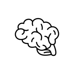 Human brain outline icons, minimalist vector illustration ,simple transparent graphic element .Isolated on white background