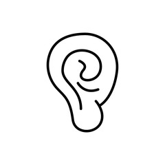 Ear outline icons, minimalist vector illustration ,simple transparent graphic element .Isolated on white background