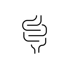 Intestine outline icons, minimalist vector illustration ,simple transparent graphic element .Isolated on white background