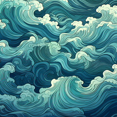Fototapeta na wymiar sea waves pattern sea desgin ai generative 