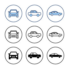 Car icon vector. car sign and symbol. small sedan