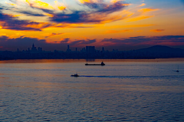 View of Istanbul Bosphorus on sunrise. - 711177431