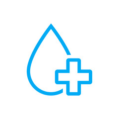 Fototapeta premium Water drop with plus icon