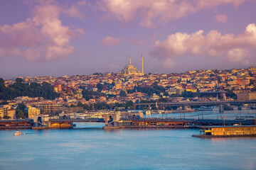 View of Istanbul Bosphorus on sunrise.