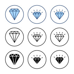 Diamond icon vector. diamond gems sign and symbol