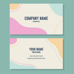 Business card template with soft pastel colors. Vector Illustration
