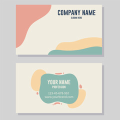 Fototapeta na wymiar Set of business card templates in trendy pastel colors. Vector illustration