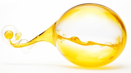 Golden Honey Drop Isolated on White Background