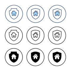 house insurance icon vector. house protection sign and symbol
