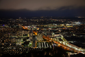 Aerial Nighttime Hyperlapse of Munich's Gleaming Skyline in Fall