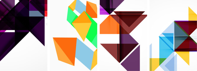 Triangle poster set for wallpaper, business card, cover, poster, banner, brochure, header, website