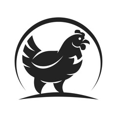 Hen Logo template Isolated. Brand Identity. Icon Abstract Vector graphic