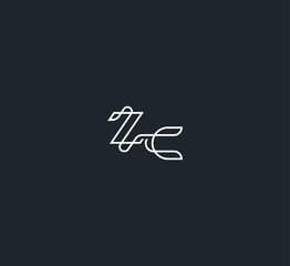 ZC, CZ letter logo design template elements. Modern abstract digital alphabet letter logo. Vector illustration. New Modern logo.