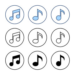 Music icon vector. note music sign and symbol