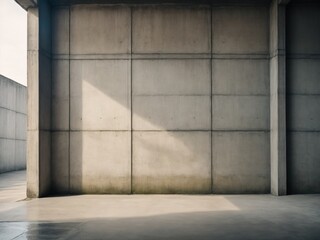 Abstract empty concrete interior room, exterior wall, wallpaper and background, for product ads	