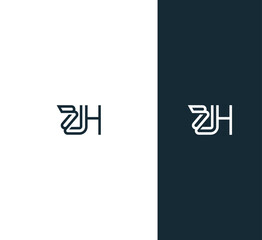 ZH, HZ letter logo design template elements. Modern abstract digital alphabet letter logo. Vector illustration. New Modern logo.