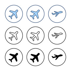 Plane icon vector. Airplane sign and symbol. Flight transport symbol. Travel sign. aeroplane