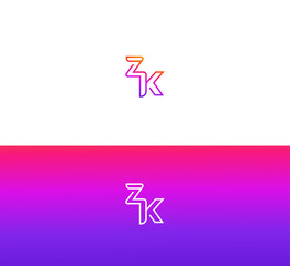 ZK ,KZ letter logo design template elements. Modern abstract digital alphabet letter logo. Vector illustration. New Modern logo.