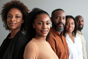 A group of African-Americans, concept of ethnic diversity.