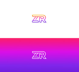 ZR, RZ letter logo design template elements. Modern abstract digital alphabet letter logo. Vector illustration. New Modern logo.