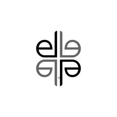 initial letter elle logo unique vector