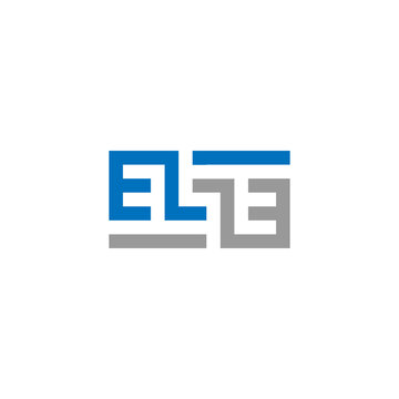 initial letter elle logo unique vector blue grey color