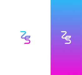 ZS, SZ letter logo design template elements. Modern abstract digital alphabet letter logo. Vector illustration. New Modern logo.