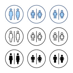 Toilet icon vector. Girls and boys restrooms sign and symbol. bathroom sign. wc, lavatory