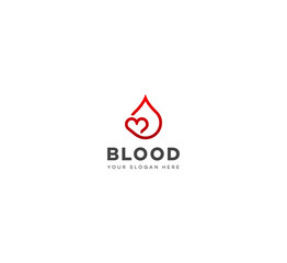 Modern Dlood care logo design vector template. Blood Donation Logo template.