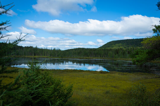 shallow lake in the mountains