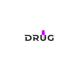 Drug, Pill, Capsule logo design template. Vector medical tablet logotype pharmacy logo design.