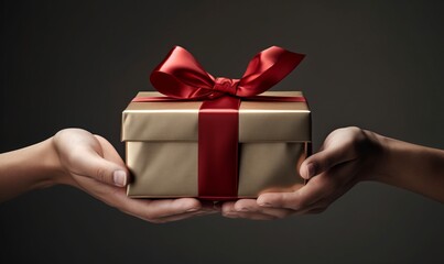 Craft Gift box in hands 