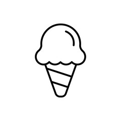 Fototapeta na wymiar Ice cream cone outline icons, minimalist vector illustration ,simple transparent graphic element .Isolated on white background