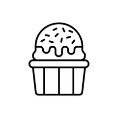 Ice cream outline icons, minimalist vector illustration ,simple transparent graphic element .Isolated on white background