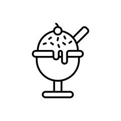 Ice cream outline icons, minimalist vector illustration ,simple transparent graphic element .Isolated on white background