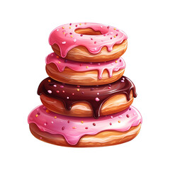 Pile of Adorable Donuts. AI Generated Image