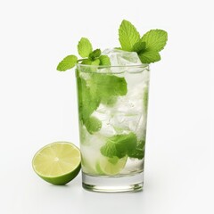Refreshing Glass of Mojito With Lime and Mint for a Summery Delight