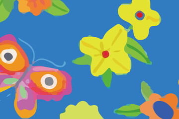 Watercolors and various flowers, marine creatures, butterflies, chrysanthemums, and birds are beautiful